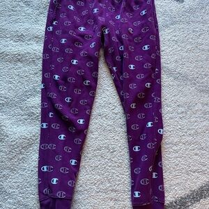 Champion Purple Sweatpants with Iconic Design